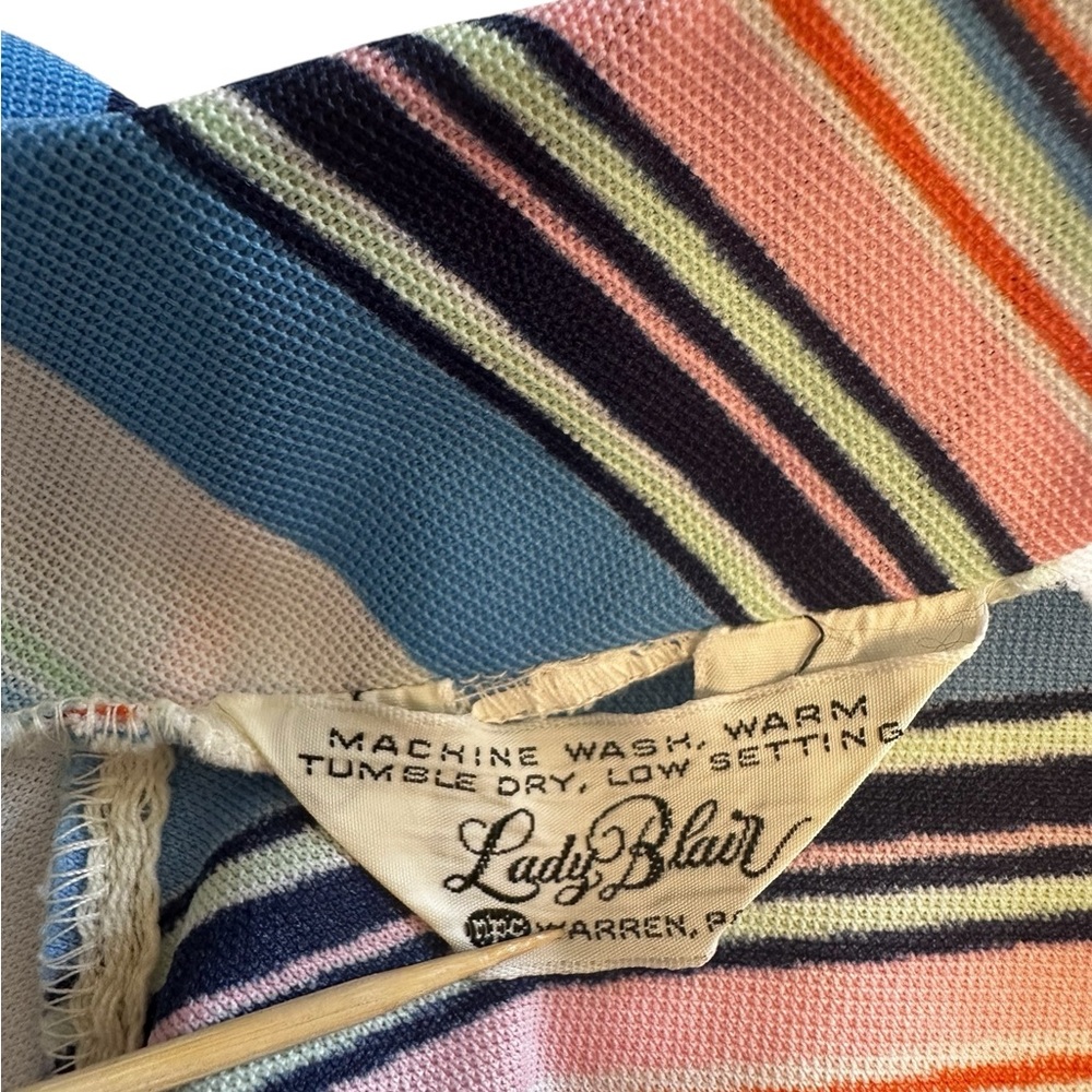 Lady Blair Vintage PolyesterMulti  Color Striped Boho, Hippie Maxi Dress - Picture 9 of 14